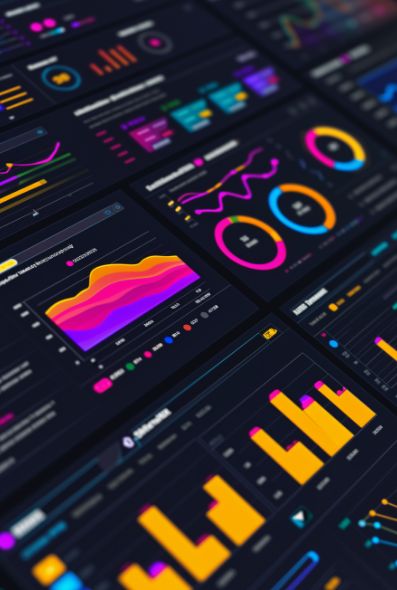 Multiple charts and graphs on screen