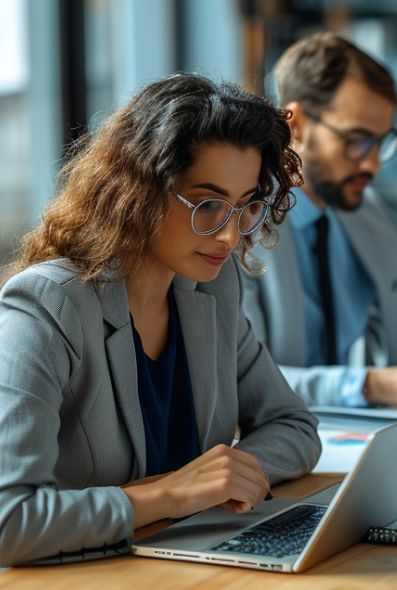 Woman working at computer